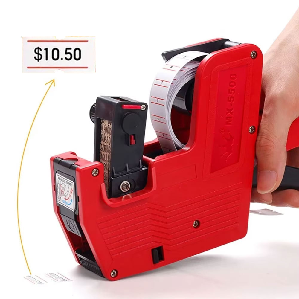 Label Maker Machine - Red MX-5500A 8-bit label gun with