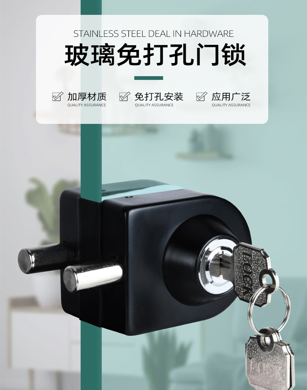 Home Office Immigration - Frameless tempered glass door lock office