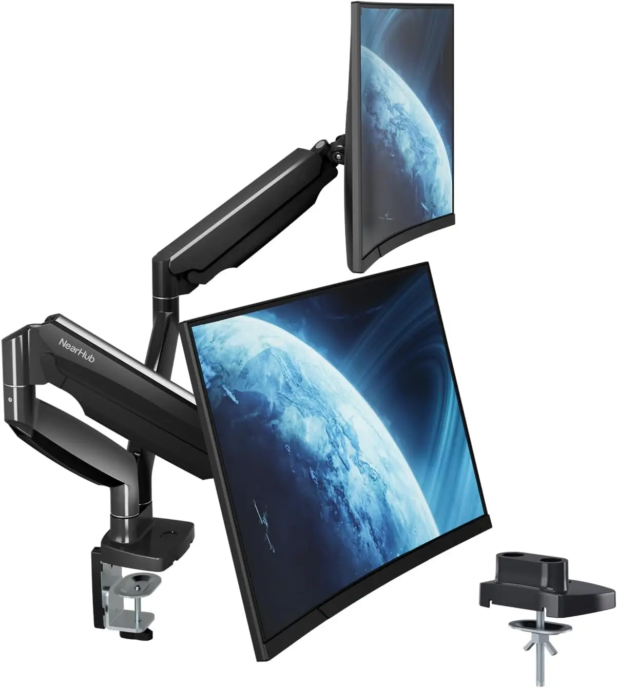 Monitor Arm Dual - Curved Monitor Mount Dual Monitor Arm
