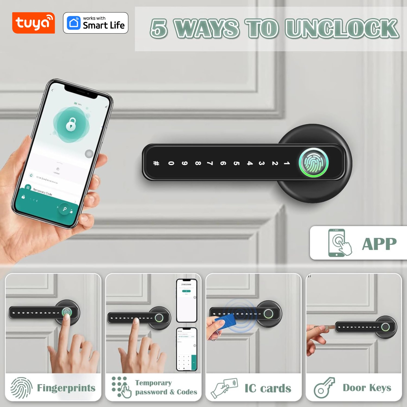 Home Office Immigration - Tuya Smart 5‑in‑1 Fingerprint Door Lock