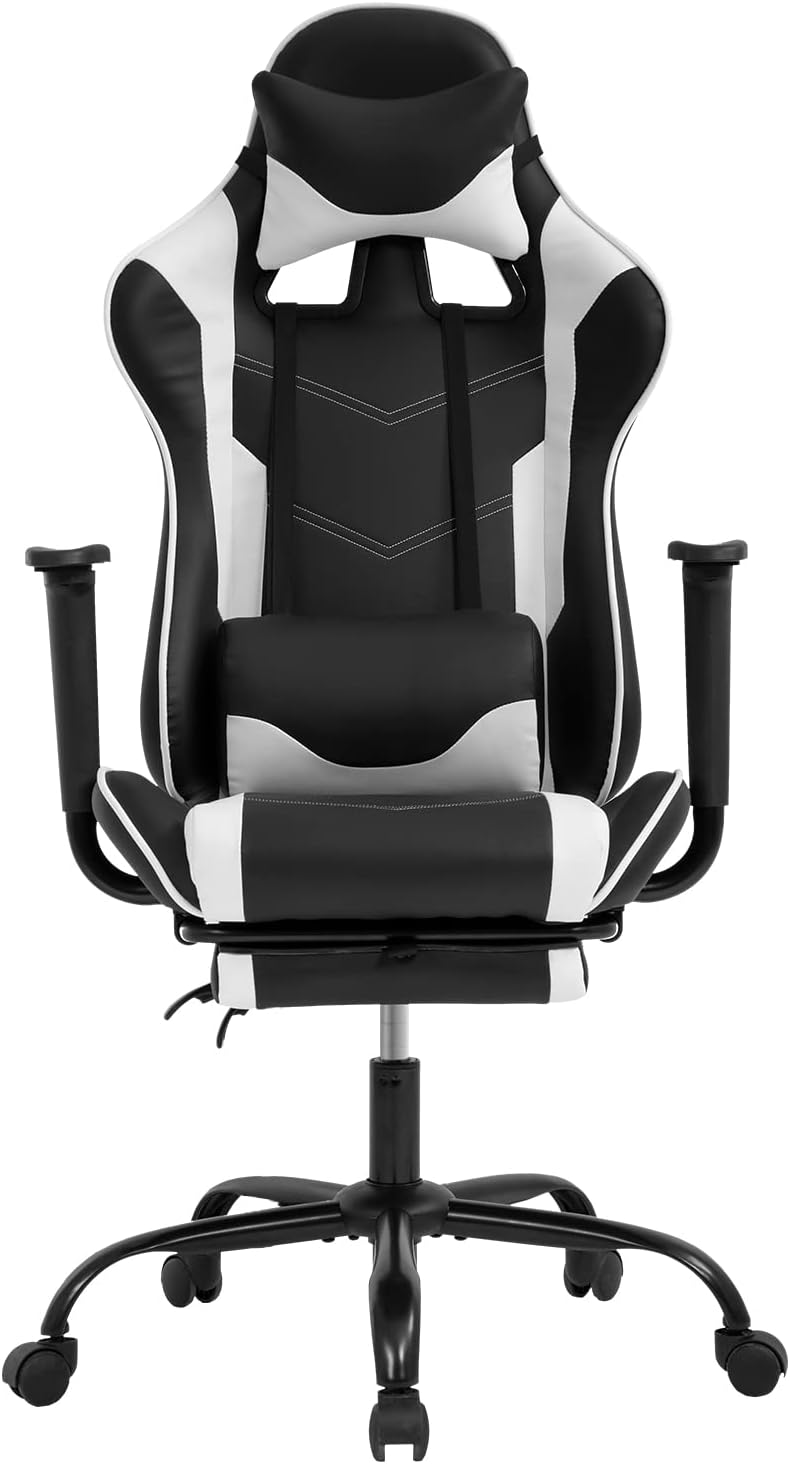 Home Office Desk - Ergonomic Gaming Chair with Footrest, Adjustable