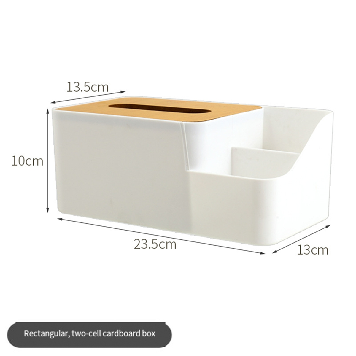 Desktop Organizer Bamboo - New Box Grid Tissue Dispenser Glove