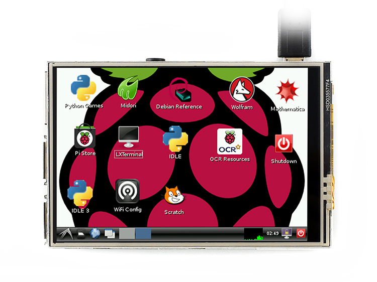 Monitor Arm Dual - 3.5inch RPi LCD (C), 480x320, 125MHz