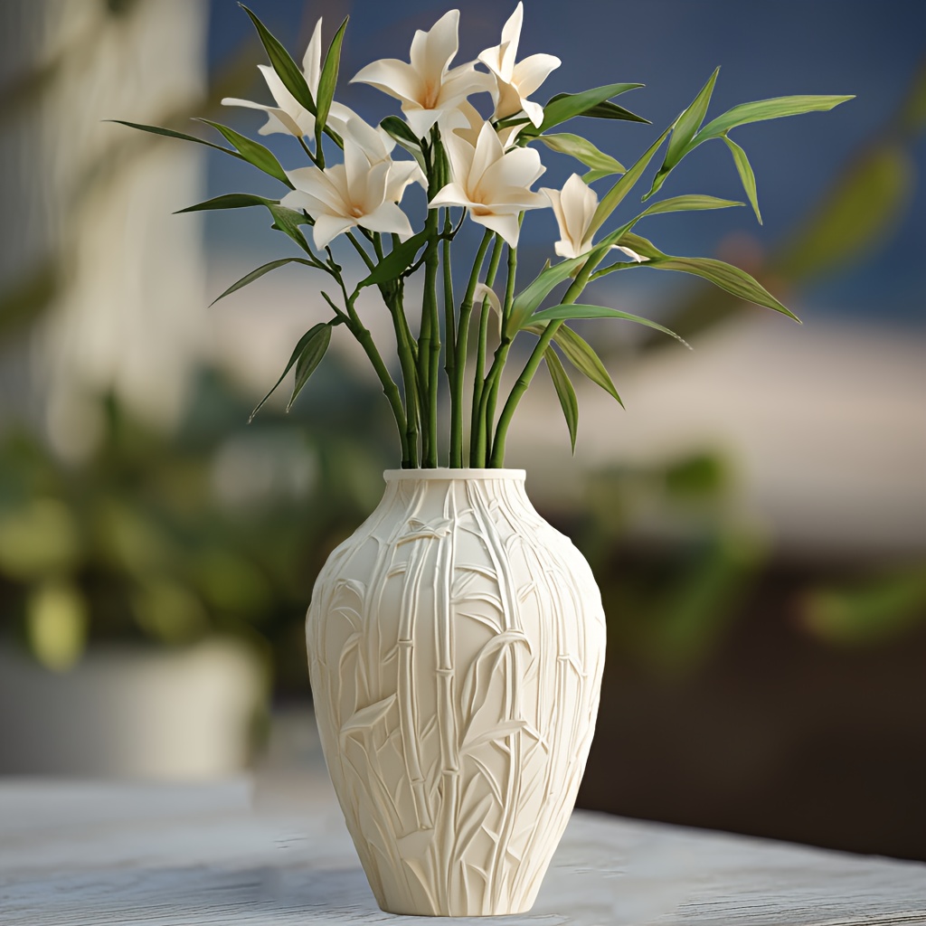 Desktop Organizer Bamboo - DIY Bamboo relief vase resin silicone