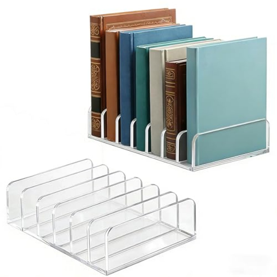 Desktop Organizer Bamboo - 2 Pcs Acrylic Notebook Organizer, 7