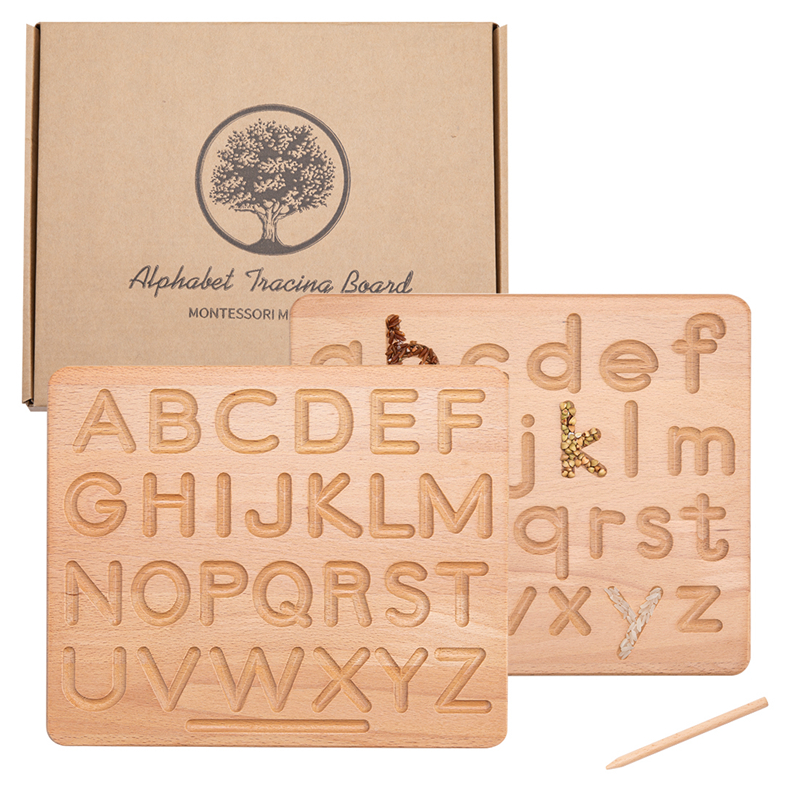 Letter Tray Desk - Montessori Language Toy Double Sided Wooden