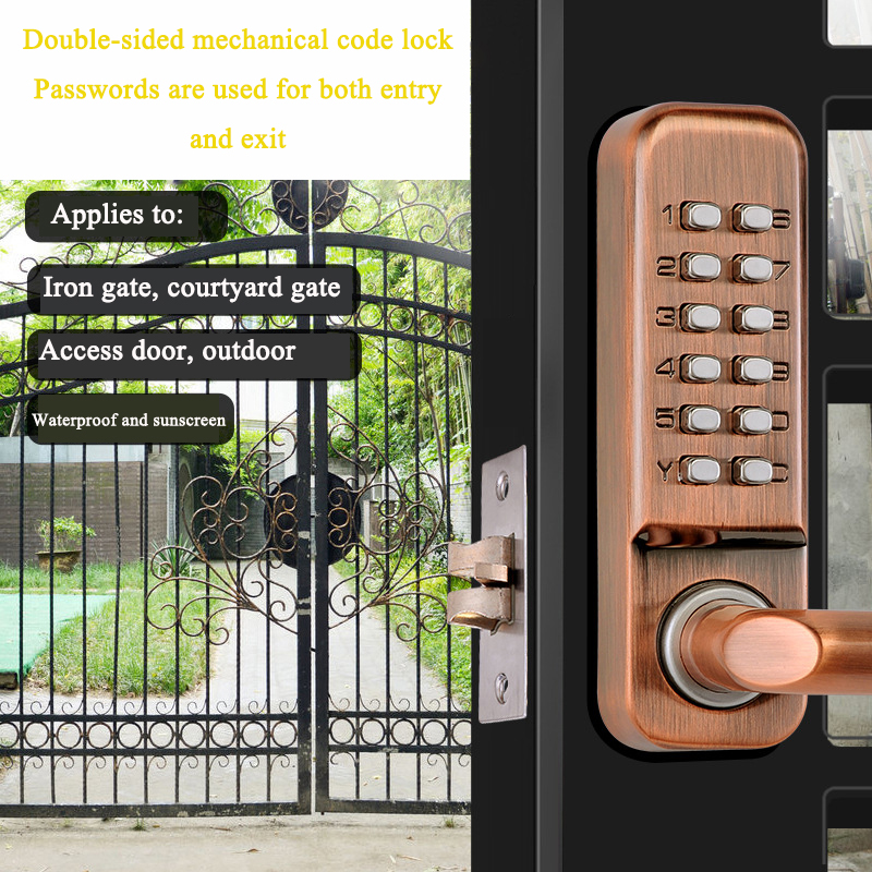 Home Office Immigration - Double-sided Long Handle Keyless Mechanical Password