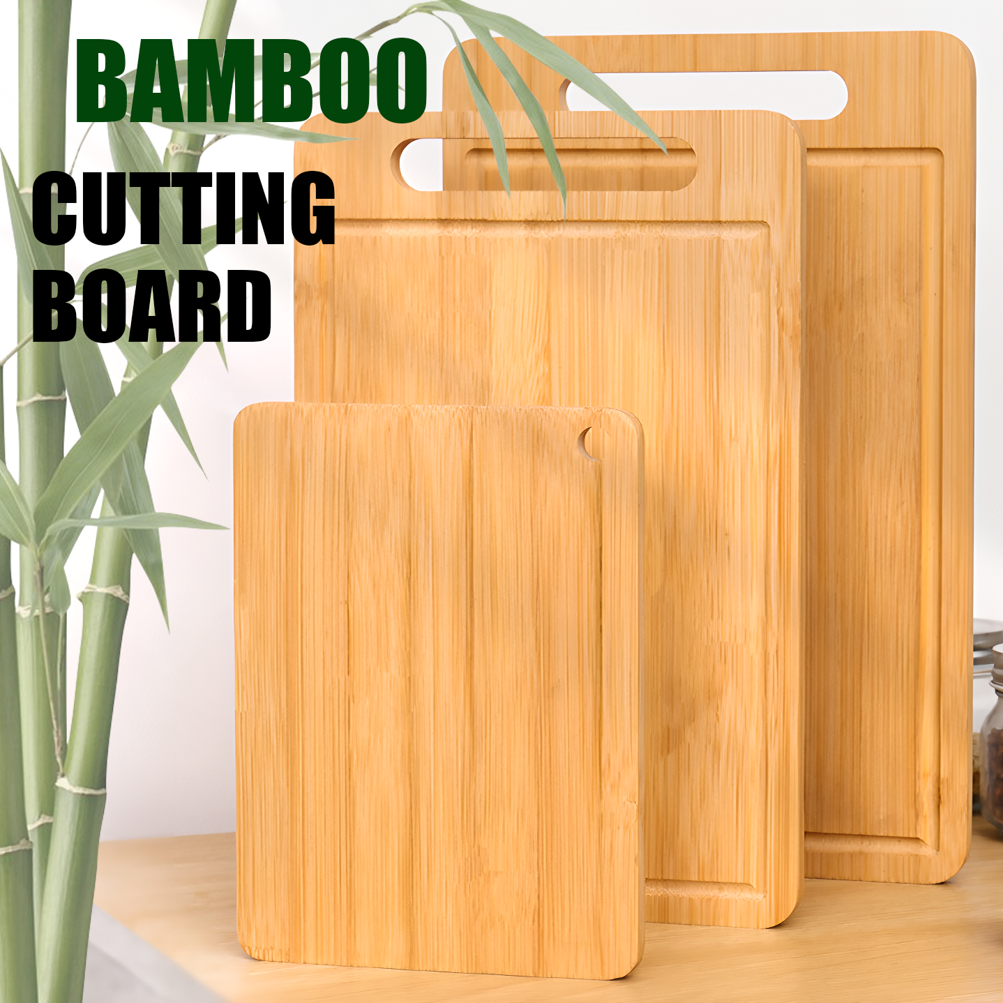 Desktop Organizer Bamboo - Wooden Cutting Board Kitchen Cutting Board