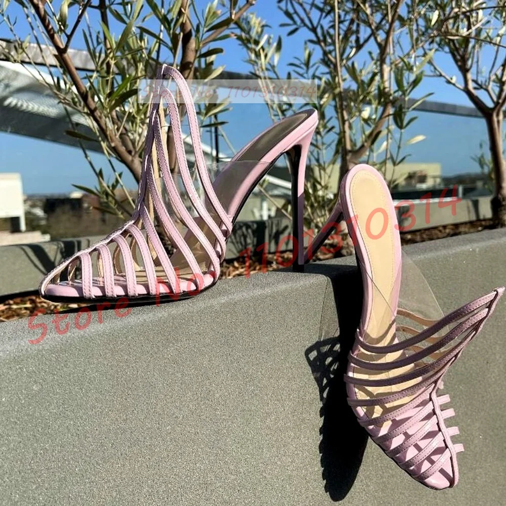 Home Office Makeover - Clear Strap Spool Heeled Pumps Women