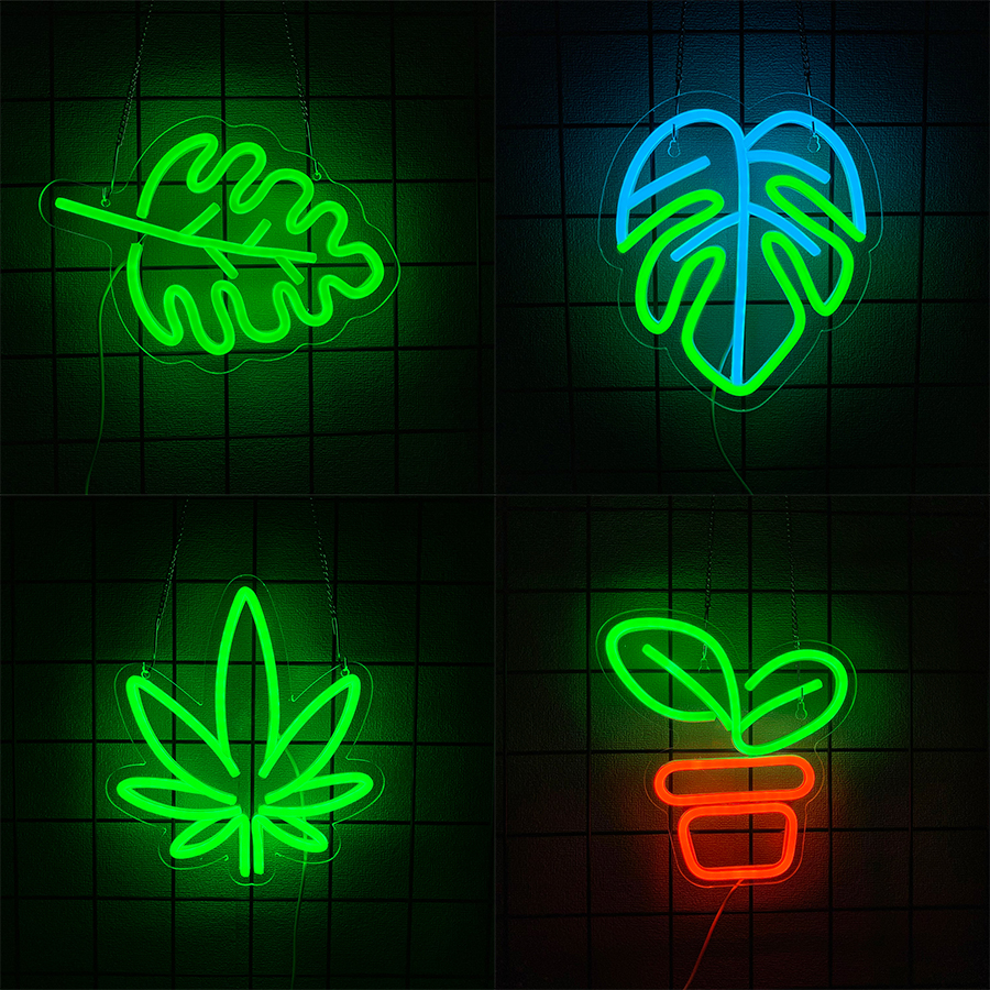 Plant Series Neon Signs, Green – обзор и цена Home Office Icon