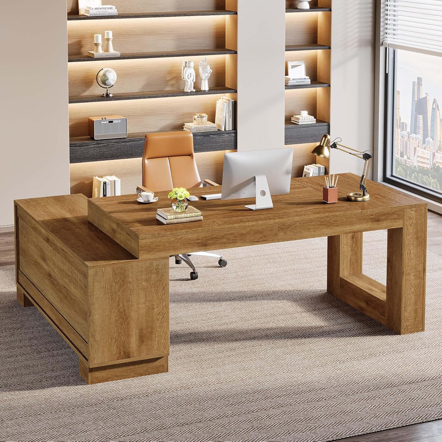 L Shaped Desk Storage 2Tier Sh – обзор и цена Home Office L Shaped Desk