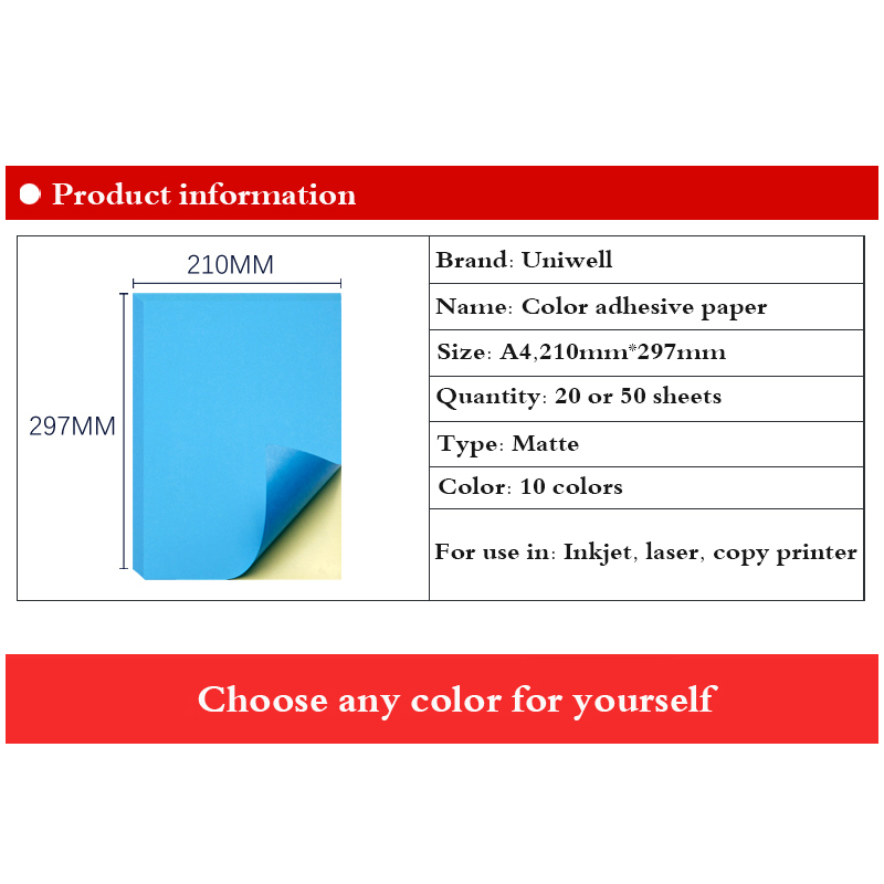 A4 Color Adhesive Paper 50 PCS – обзор и цена Label Maker Machine