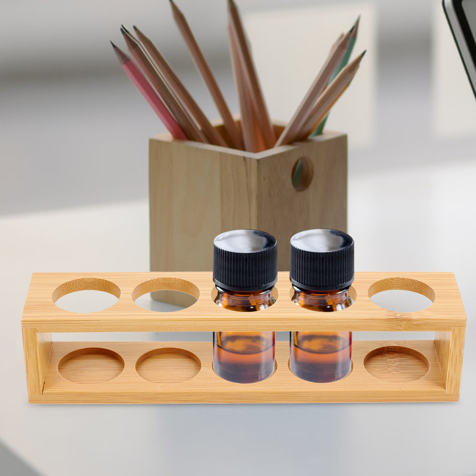 1Pcs Bamboo Wood Essential Oil – обзор и цена Desktop Organizer Bamboo
