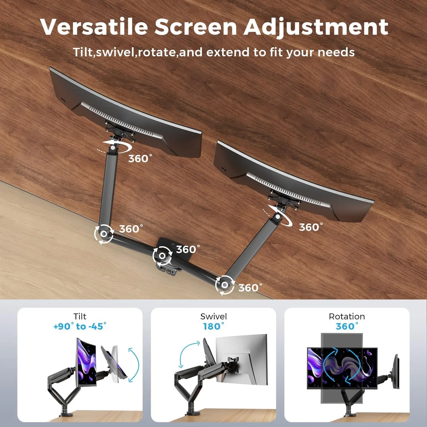 Curved Monitor Mount Dual Moni – обзор и цена Monitor Arm Dual