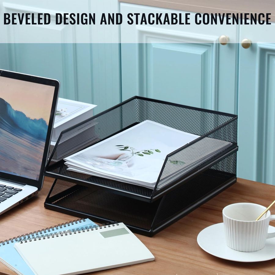 4 Pcs Black Metal Letter Tray  – обзор и цена Letter Tray Desk