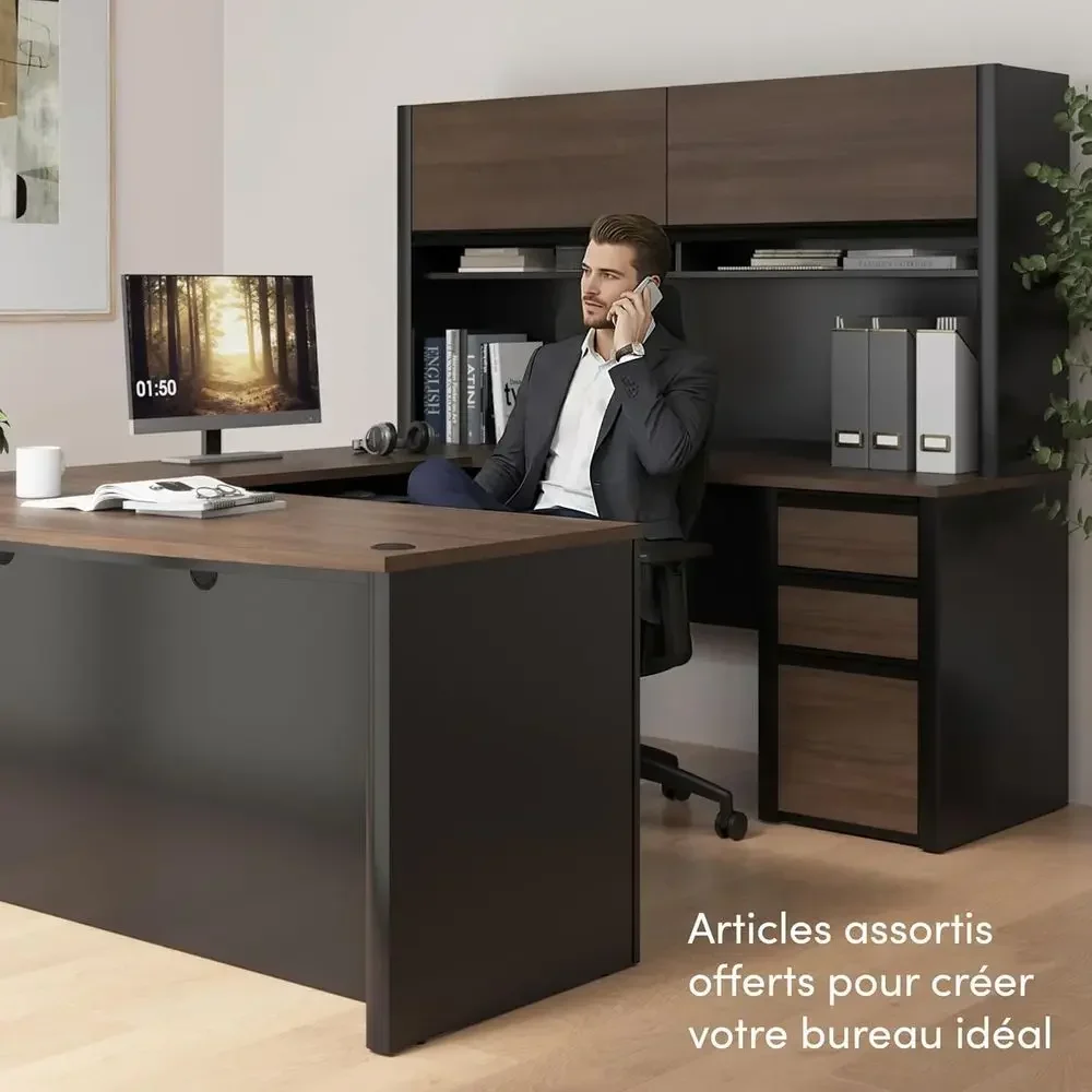 72 L-Shaped Desk with Drawers  – обзор и цена Home Office L Shaped Desk