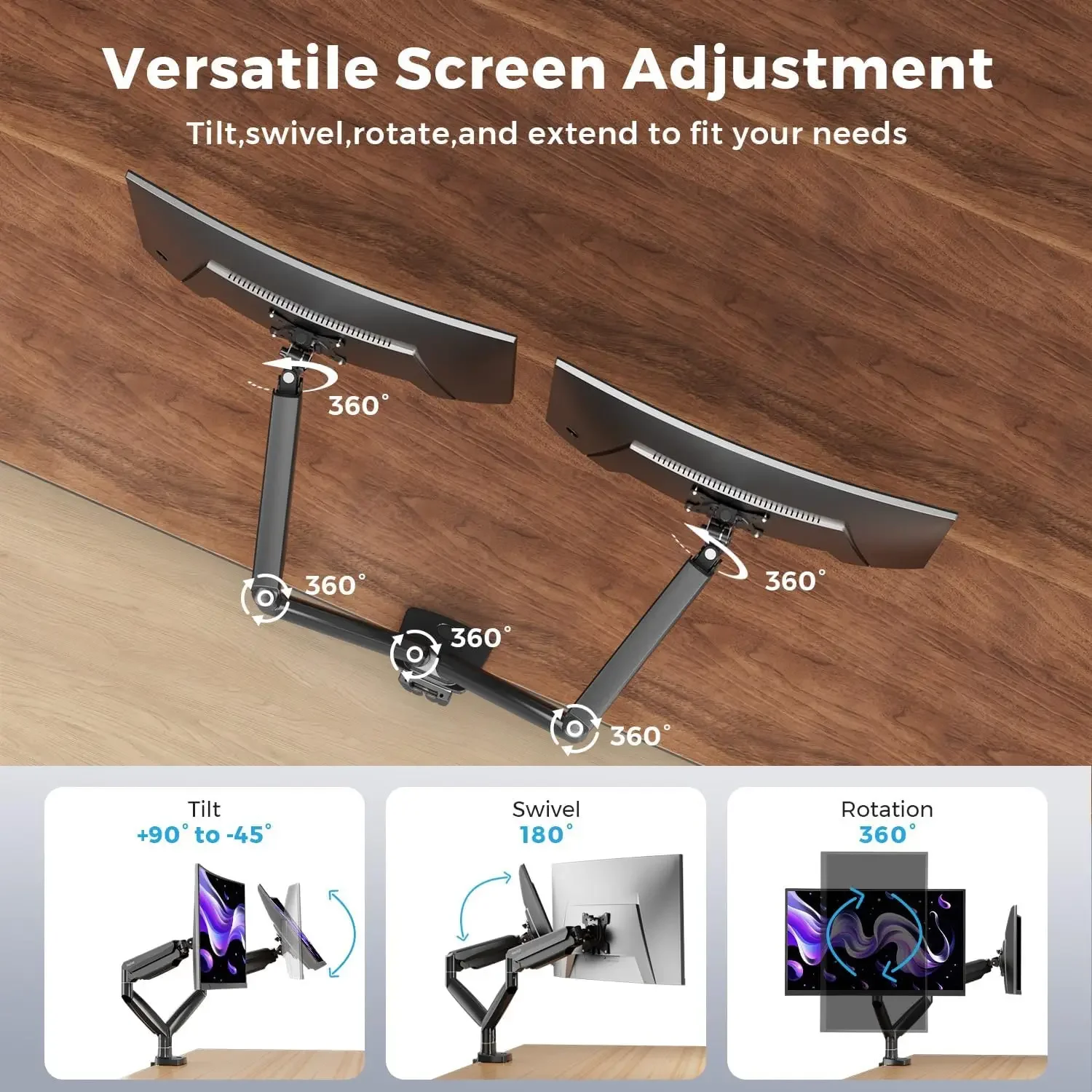 Curved Monitor Mount Dual Moni – обзор и цена Monitor Arm Dual