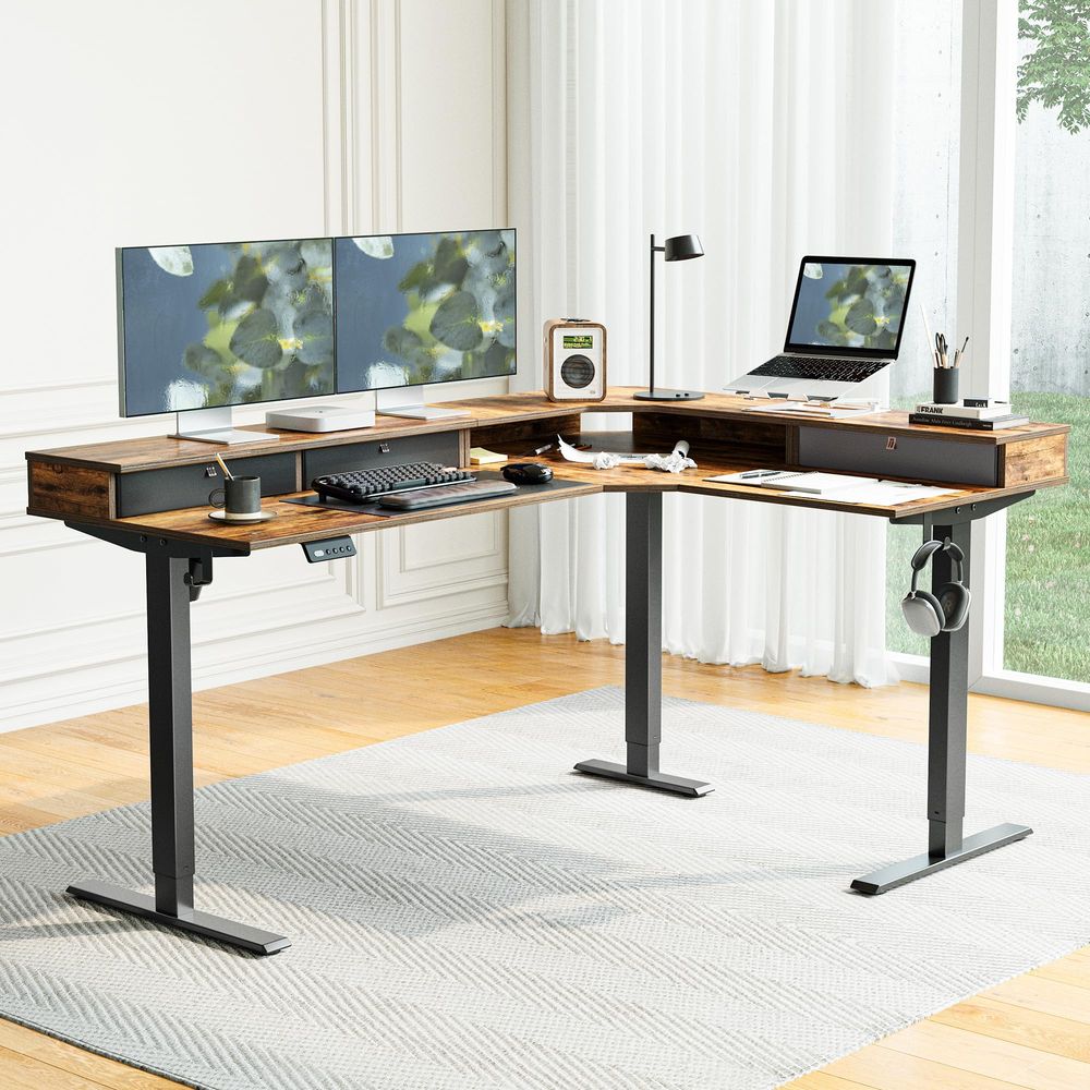 L Shaped Electric Standing Des – обзор и цена Home Office L Shaped Desk