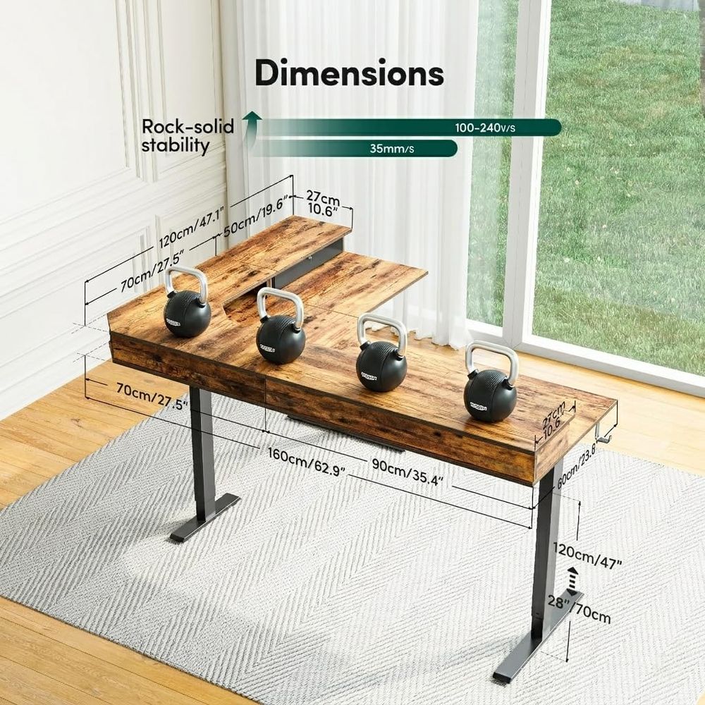 L Shaped Electric Standing Des – обзор и цена Home Office L Shaped Desk