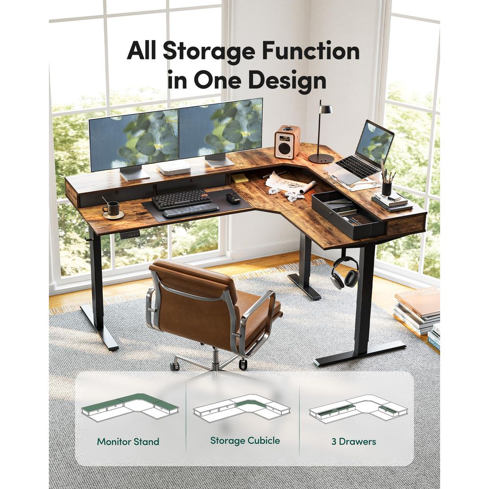 L Shaped Electric Standing Des – обзор и цена Home Office L Shaped Desk