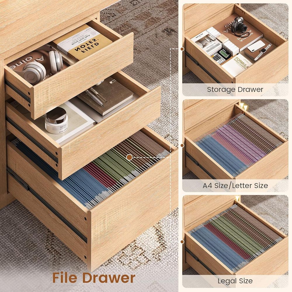 L-Shaped Desk with 3 Drawers,  – обзор и цена Home Office L Shaped Desk