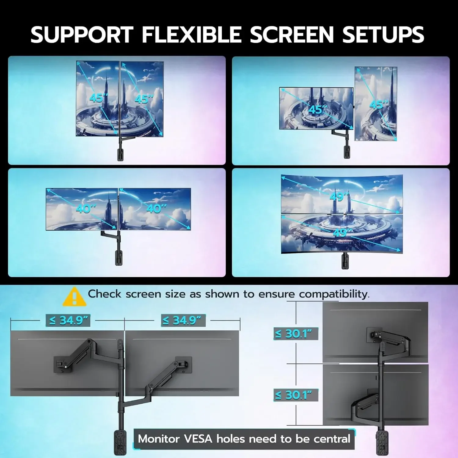 Dual Monitor Wall Mount for 17 – обзор и цена Monitor Arm Dual