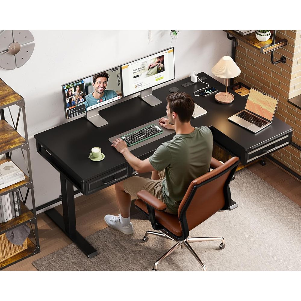 55 L-Shaped Electric Desk, Woo – обзор и цена Home Office L Shaped Desk