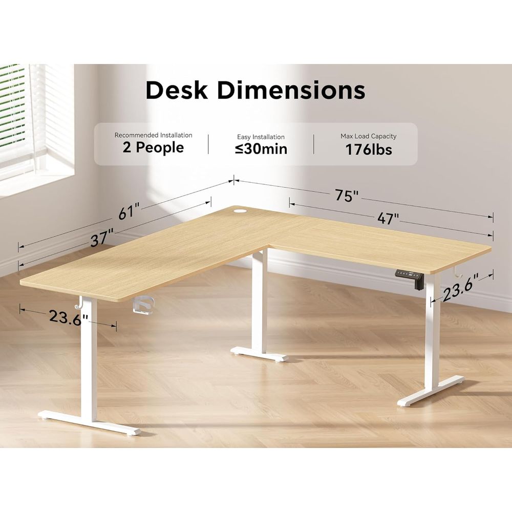 Ergonomic Oak L-Shaped Adjusta – обзор и цена Home Office L Shaped Desk