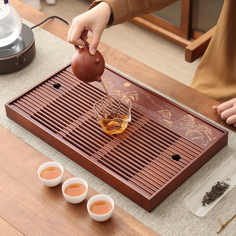 Bamboo Tea Tray Simple Househo – обзор и цена Desktop Organizer Bamboo