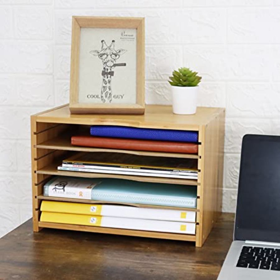 File Organizer with 3 Adjustab – обзор и цена Desktop Organizer Bamboo