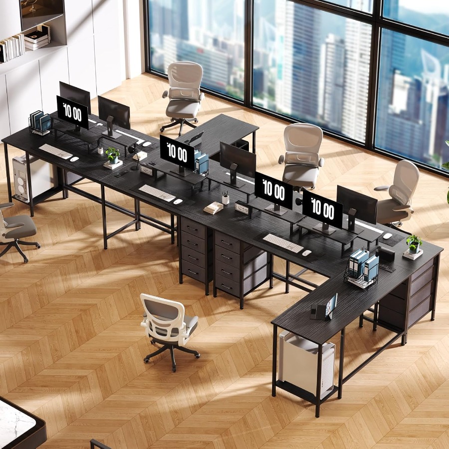 66 L Shaped Computer Desk 94.4 – обзор и цена Home Office L Shaped Desk