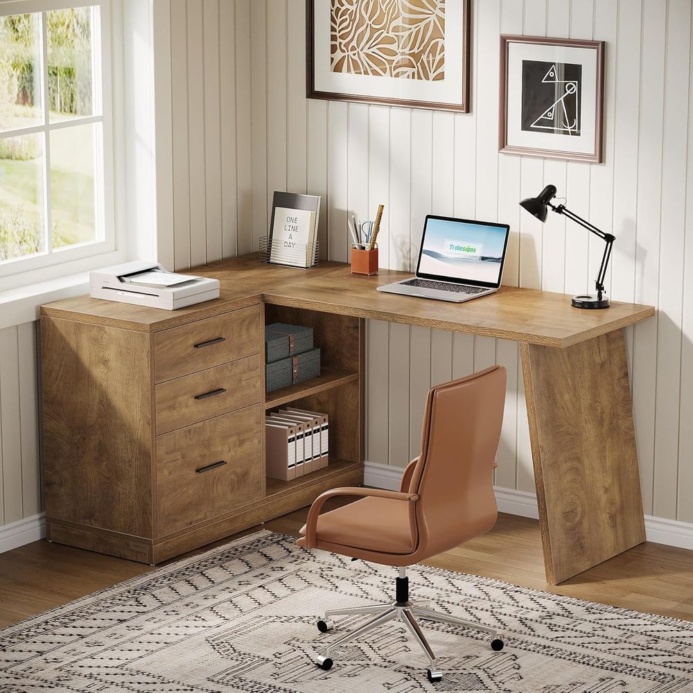55 L-Shaped Computer Desk with – обзор и цена Home Office L Shaped Desk