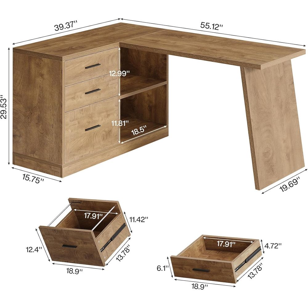 55 L-Shaped Computer Desk with – обзор и цена Home Office L Shaped Desk