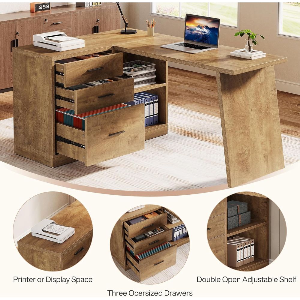55 L-Shaped Computer Desk with – обзор и цена Home Office L Shaped Desk