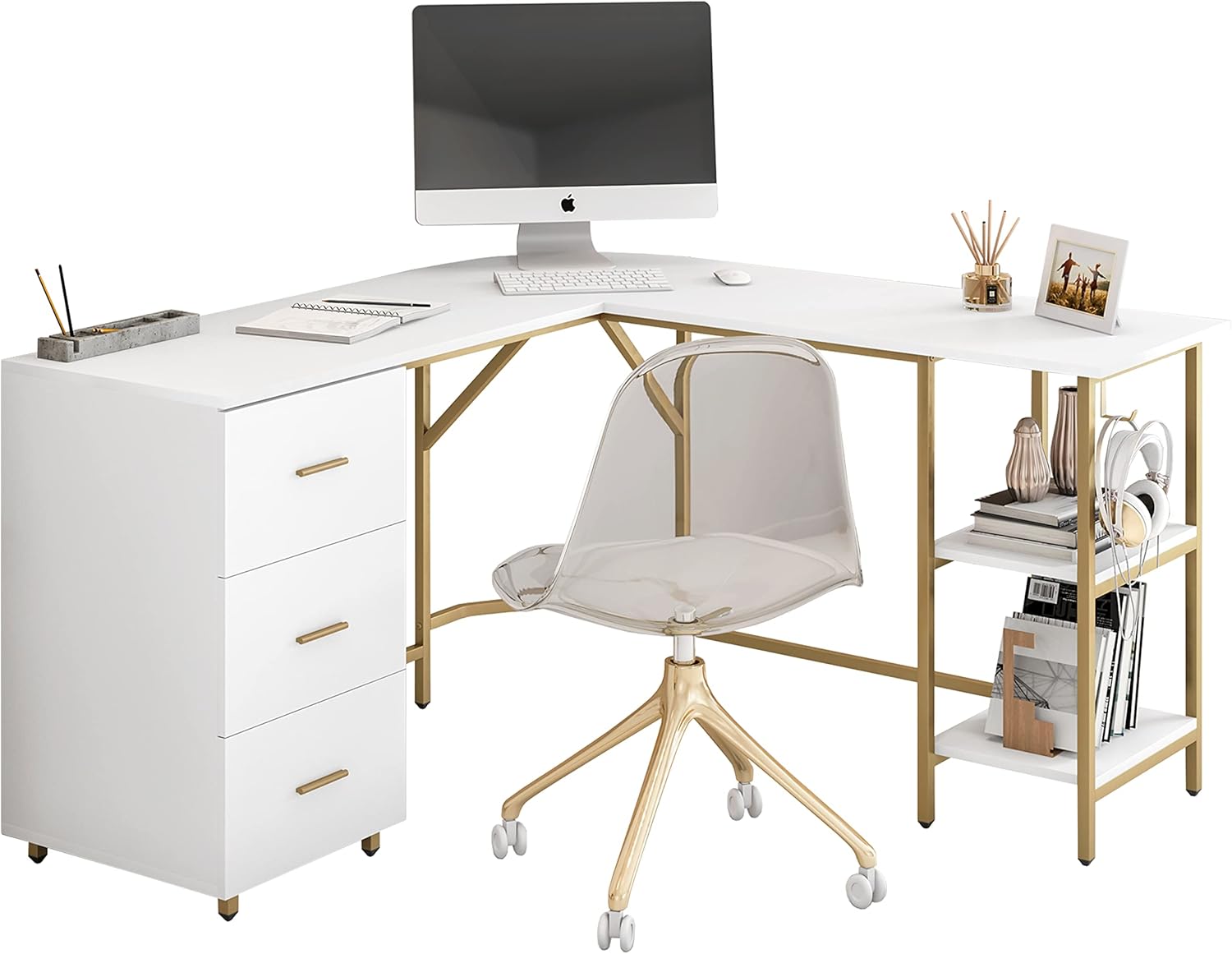 L Shaped Desk - Two-Toned Comp – обзор и цена Home Office L Shaped Desk