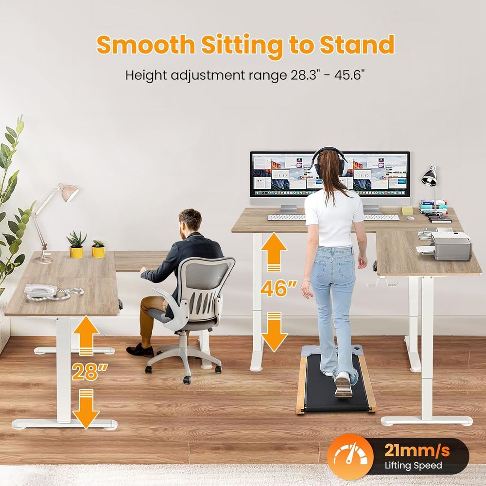 Electric Adjustable Height L-S – обзор и цена Home Office L Shaped Desk