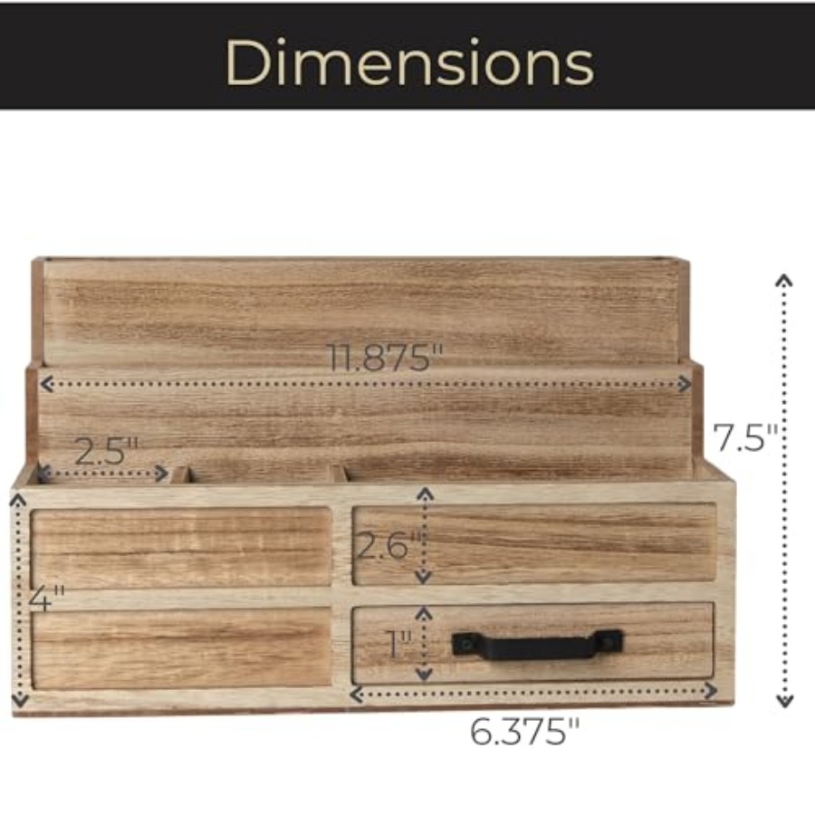 Mail Organizer with Drawer and – обзор и цена Desktop Organizer Bamboo