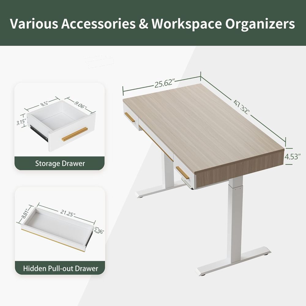 Electric Standing Desk, 3 Draw – обзор и цена Home Office Desk