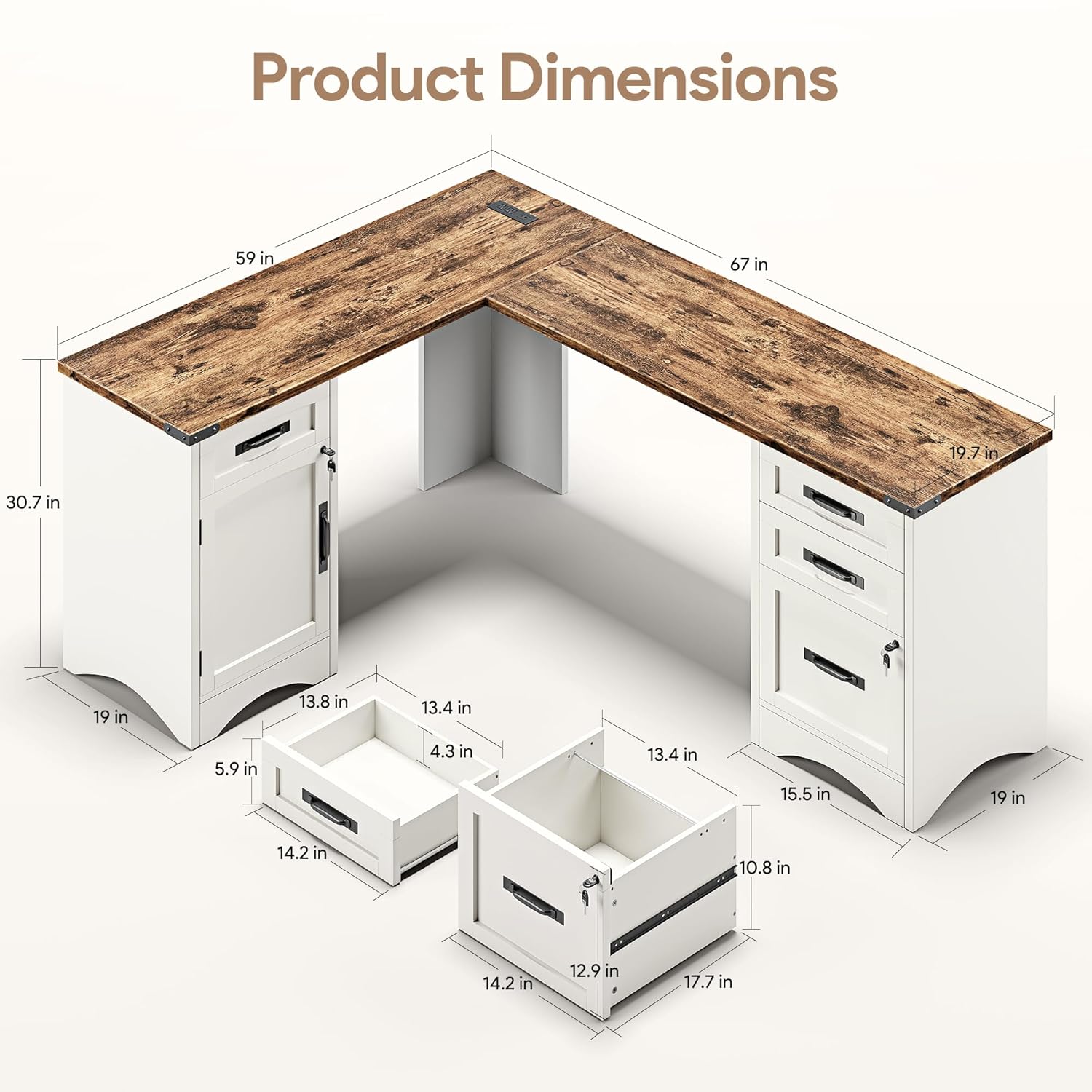 L-Shaped Executive Desk with D – обзор и цена Home Office L Shaped Desk