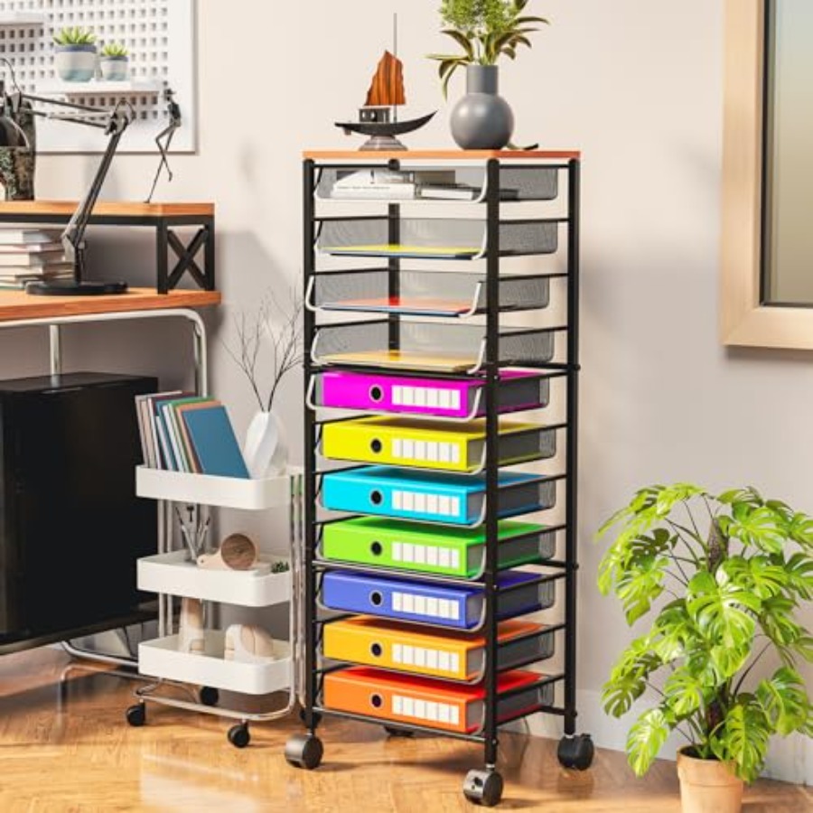 12 Tier Rolling File Cart, Woo – обзор и цена Letter Tray Desk