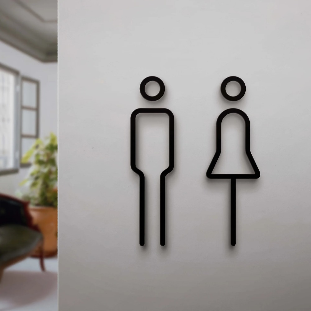 Acrylic Restroom Sign, Clear B – обзор и цена Home Office Icon