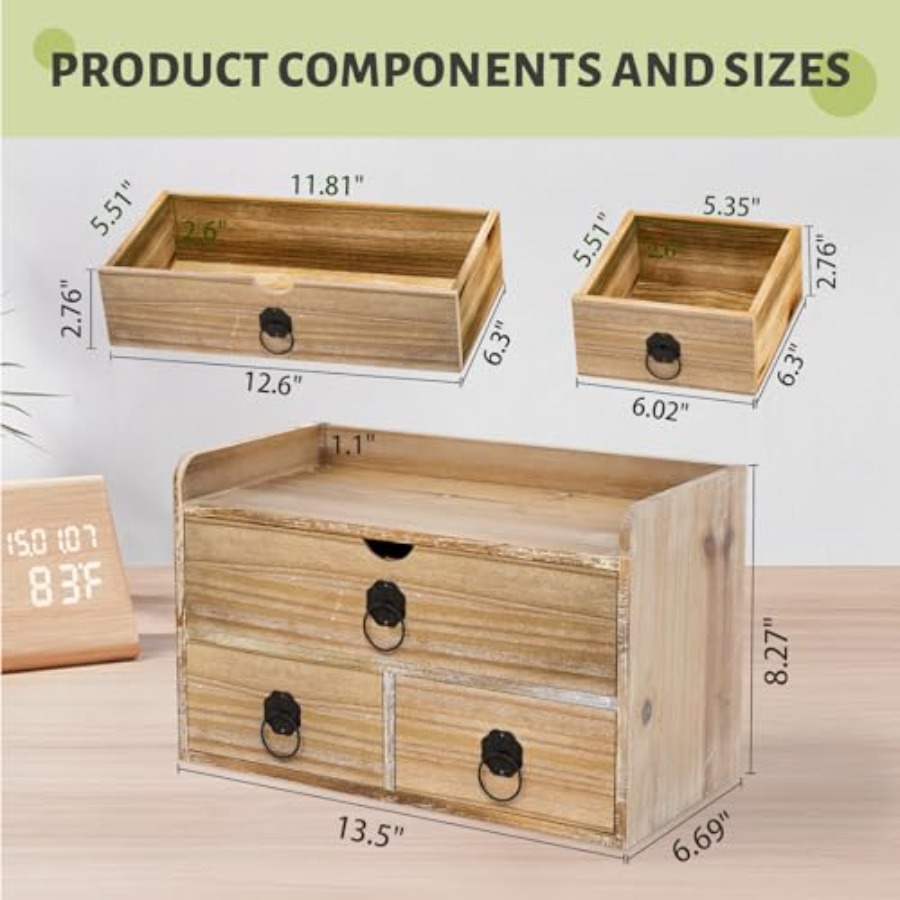 Wood Desk Organizer, Mini Desk – обзор и цена Desktop Organizer Bamboo