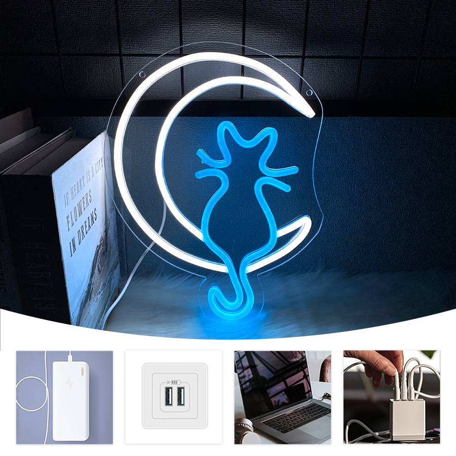 Animation Neon Sign, Moon And  – обзор и цена Home Office Icon
