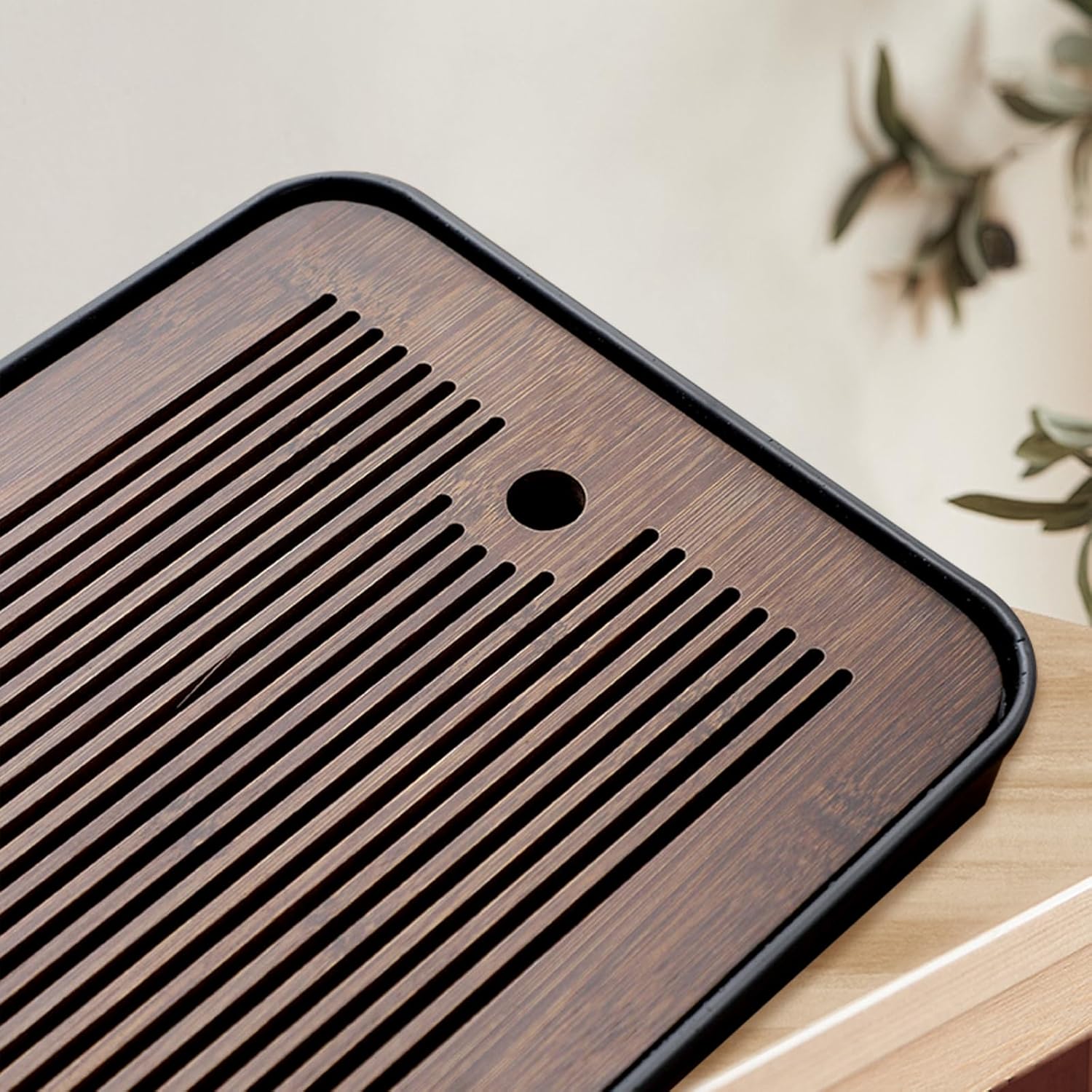 Natural Bamboo Tea Tray with H – обзор и цена Desktop Organizer Bamboo