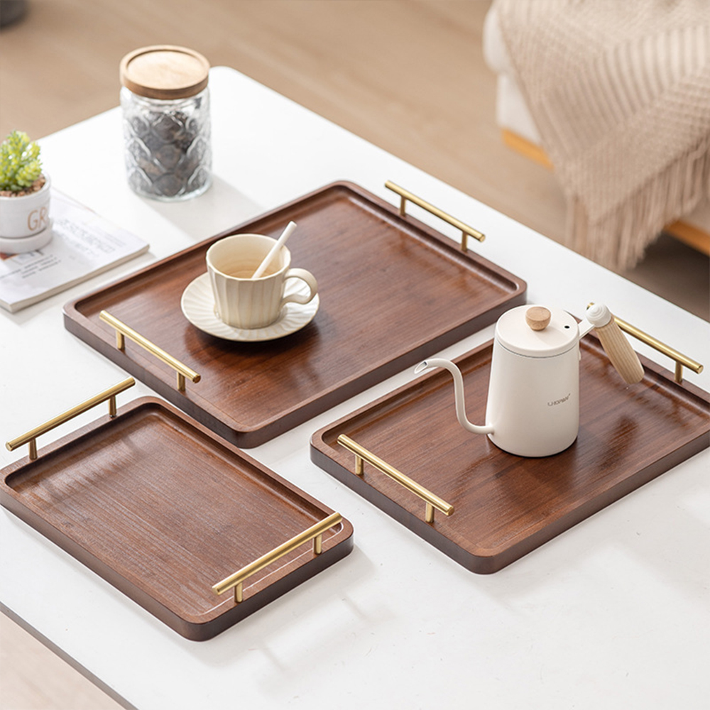 Wooden Serving Tray with Handl – обзор и цена Desktop Organizer Bamboo