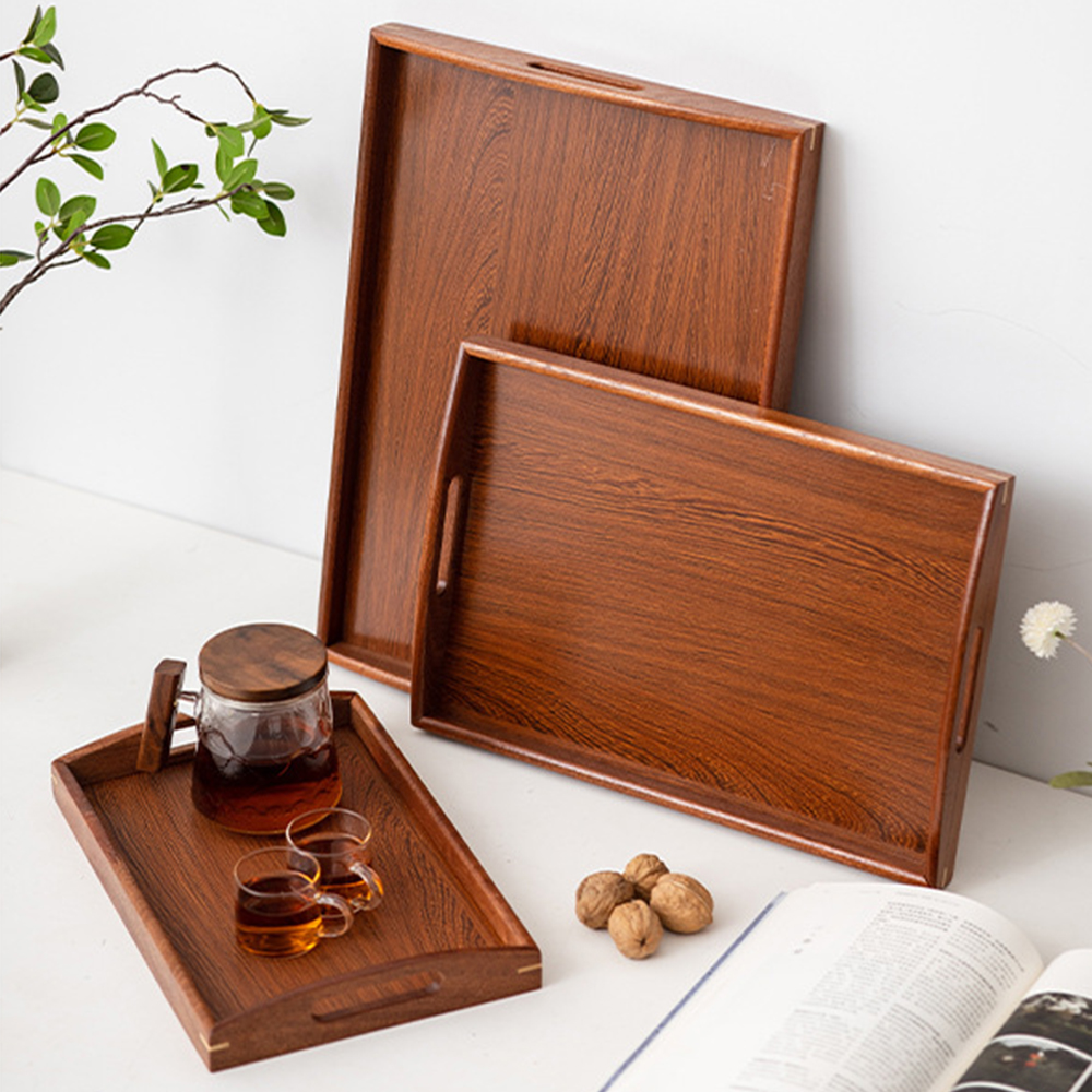 Wooden Serving Tray with Handl – обзор и цена Desktop Organizer Bamboo